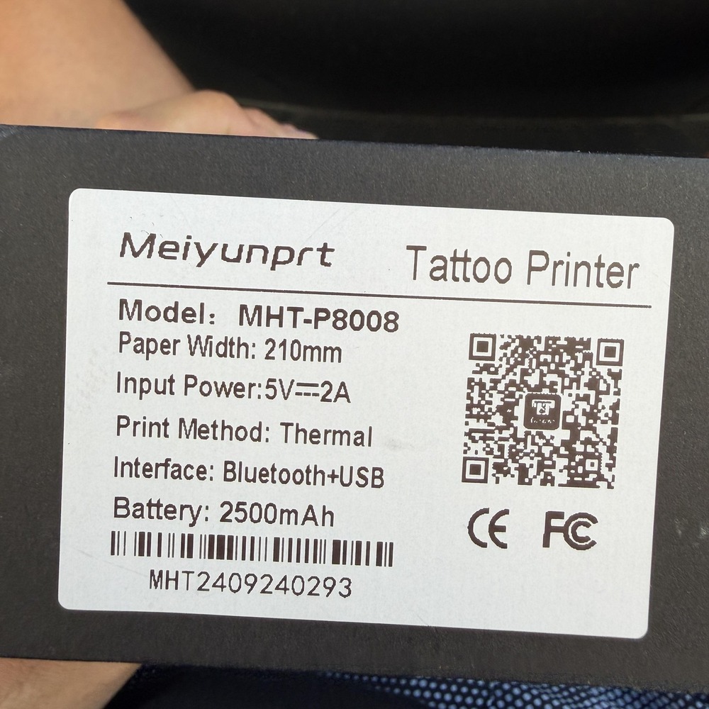 Meiyunprt Tattoo Printer Thermal Copier MHT-P8008 Bluetooth USB Black Portable - Picture 6 of 6